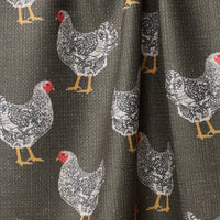 Fabric with chicken pattern on a dark background