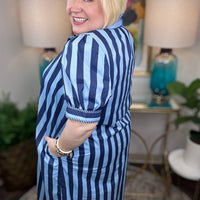 Take It To Heart Curvy Dress-Navy