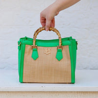 Caroline Hill | Kennedy Tote-Natural Kelly Green