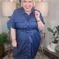 Universal Standard | Perfect Tencel Chambray Short Sleeve
Shirtdress - Midnight Blue