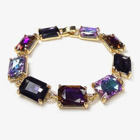 Emerald Cut Linked Bracelet-7 Colors!
