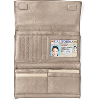 Brighton | Nolita Shimmer Large Wallet-Zinc