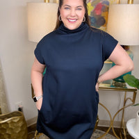 Strike It Rich Curvy Dress-Navy