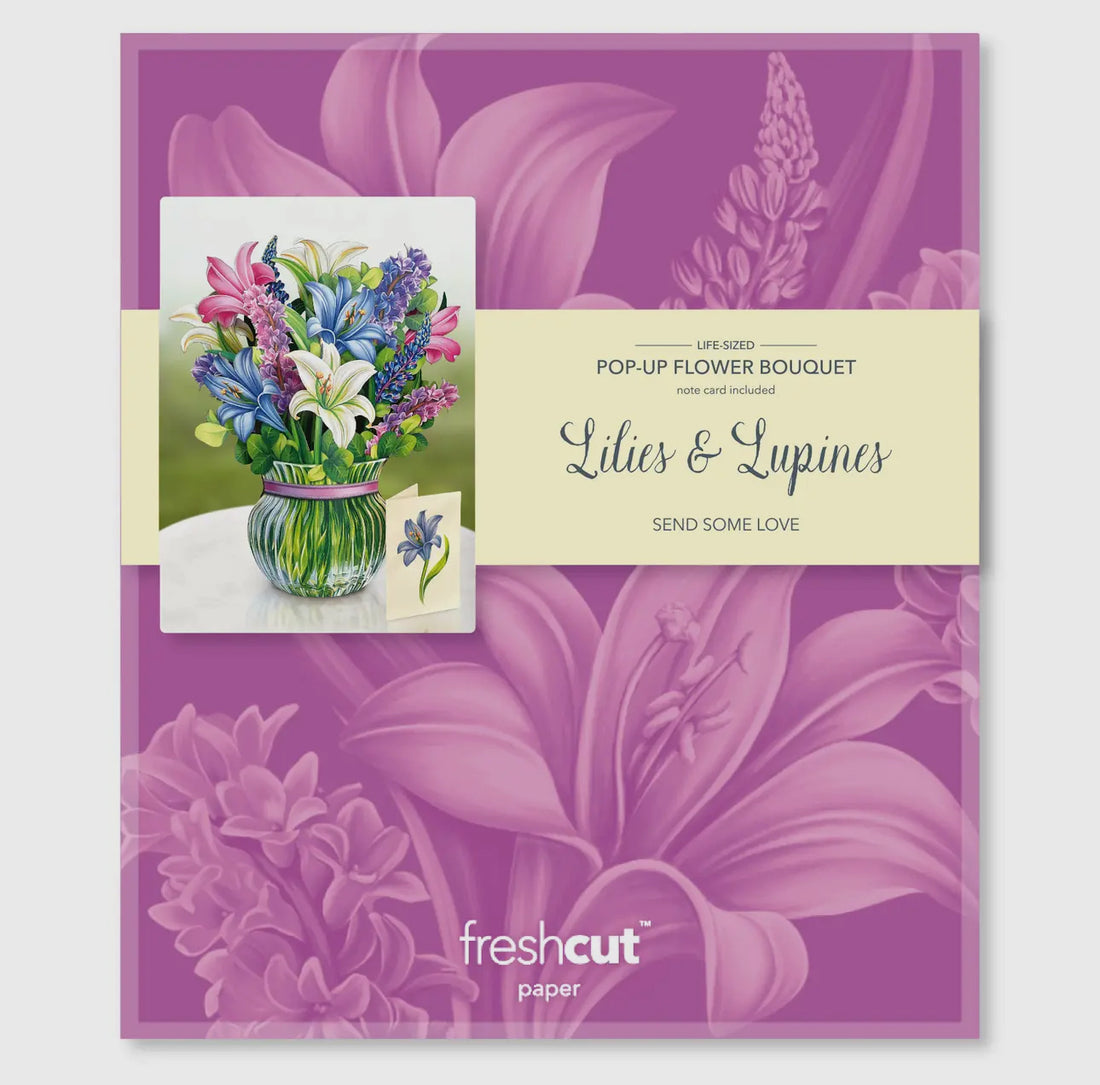 Lilies and Lupines Pop Up Card
