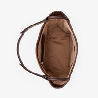 The Sak | Los Feliz Medium Tote Woven-Mahogany Cognac Woven