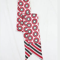 Caroline Hill | Lucy Floral Skinny Scarf-Garnet/Black