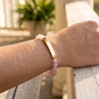 Cape Diablo Breast Cancer Awareness bracelet made with Rose Quartz