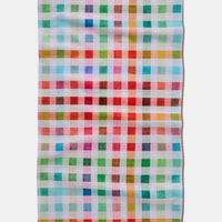 Colorful checkered towel on a white background