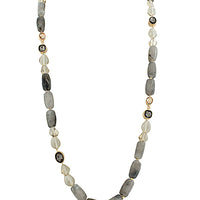 Long Beaded and Crystal Necklace-2 Colors - The Shoppes at Coldwater
