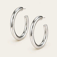 Natalie Wood | Just Dance Hoop Earrings-Silver