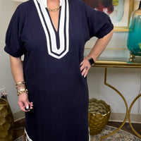 Classic Lady Dress-Navy - The Shoppes at Coldwater