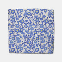White Dish Cloth with blue floral pattern