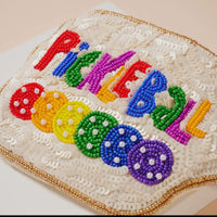 Pickleball Beaded Coin Pouch