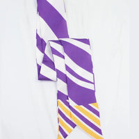 Caroline Hill | Harper Striped Skinny Scarf-Purple/Gold