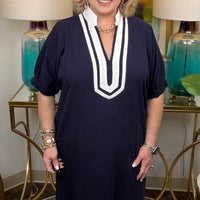 Classic Lady Dress-Navy - The Shoppes at Coldwater