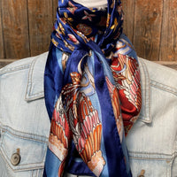 Blue Multi-Floral Wild Rag Scarf