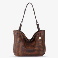 The Sak | Los Feliz Medium Tote Woven-Mahogany Cognac Woven