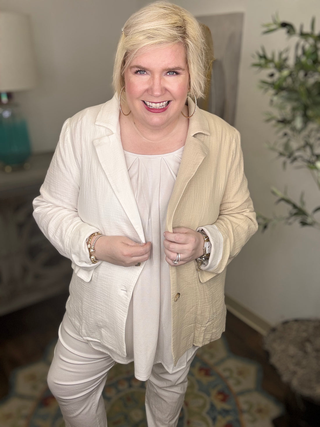 Divided Thoughts Curvy Blazer