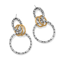 Brighton | Pebble Link Two Tone Post Drop Earrings