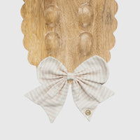 Mary Square Magnetic Fabric Bow-Pink Stripe