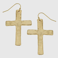 Susan Shaw | Gold Cross Earrings