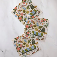 Set of three dishcloths with vintage-style Alabama illustrations