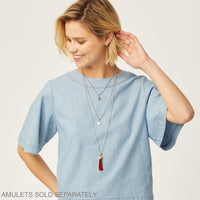 Brighton | Vivi Delicate Long Charm Necklace-Silver