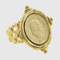 Susan Shaw | Gold Coin Adjustable Ring