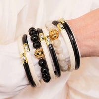 BuDhaGirl | Black/Ivory Yin & Yang All Weather
Bangles® (Awb®)
