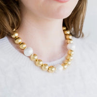 Susan Shaw | Gold + Cotton Pearl Necklace