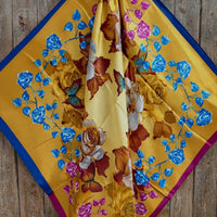 Gold & Floral Wild Rag Scarf