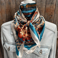 Teal & Cream Paisley Wild Rag Scarf