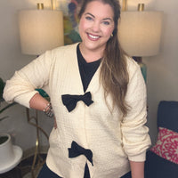 Hooked On Bows Cardigan-S-3X!
