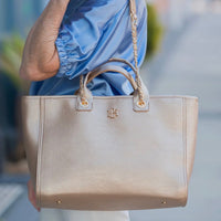Caroline Hill | Missy Tote-Woven Gold
