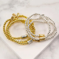 Julio Designs | Bago Hammered Stretch Bracelet-Gold