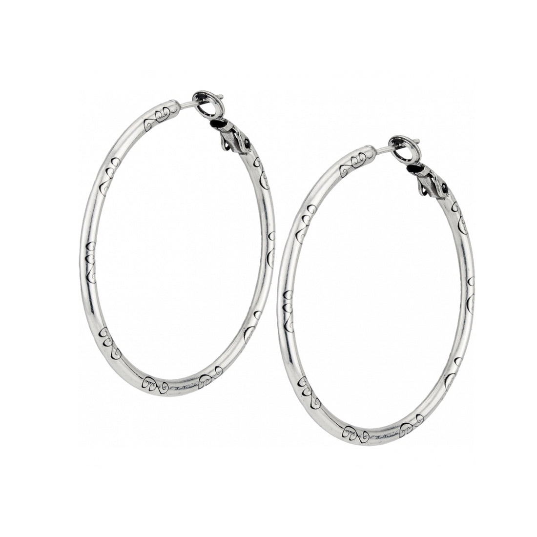 Brighton | Large Hoop Charm Earrings-Silver
