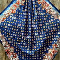 Blue Multi-Floral Wild Rag Scarf
