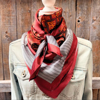 Red & Gold Multi Pattern Wild Rag Scarf