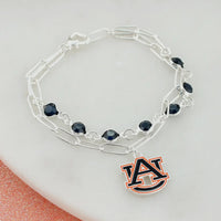 Collegiate Paprclip Chain and Enamel Logo Bracelet