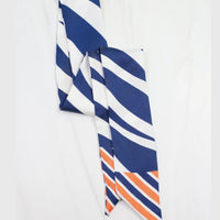 Caroline Hill | Harper Striped Skinny Scarf-Navy/Orange