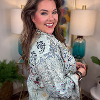 Jaded Gypsy | Patchwork Sunrise Top-Sky