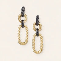 Natalie Wood | Legacy Link Statement Earrings-Gold/Black