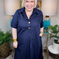 Charmed Life Dress-Navy