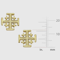 Susan Shaw Gold Multi Cross Stud Earring
