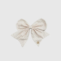 Mary Square Magnetic Fabric Bow-Pink Stripe