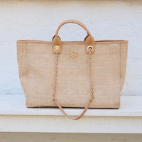 Caroline Hill | Melissa Tote Bag-Natural Lattice