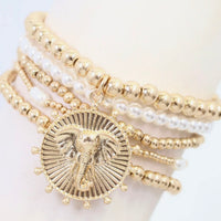 Caroline Hill | Carmen Coin Bracelet Set- Elephant