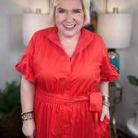 Lady In Red Curvy Dress