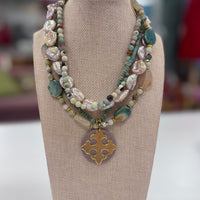 Julio Designs | Blue Heron Amazonite Statement Necklace