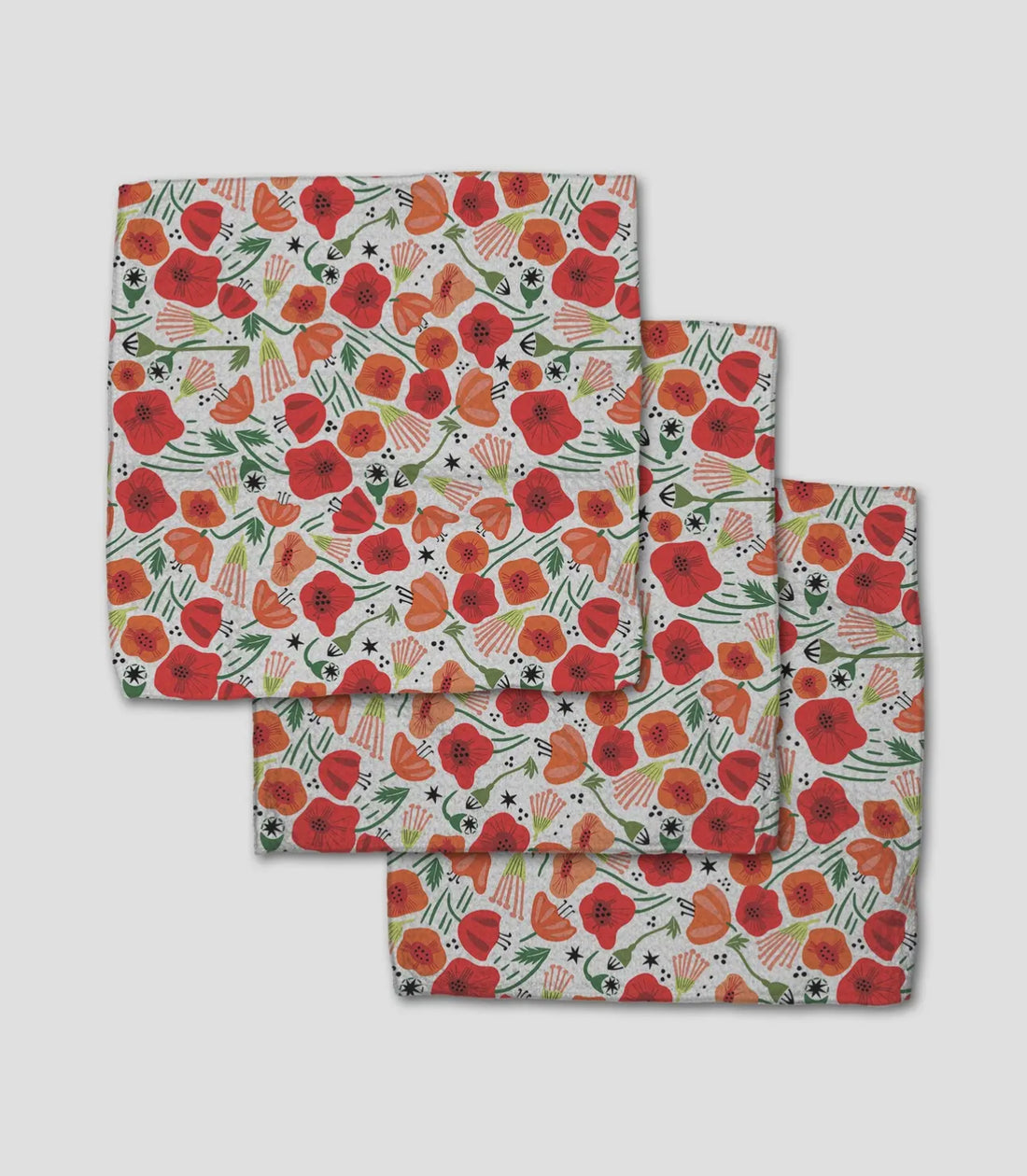 Geometry Dishcloth Set-Poppy Power